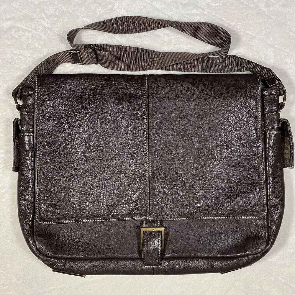 Marruecos Columbian Leather Messenger Bag Laptop Bag Hand Crafted Brown Pebbled